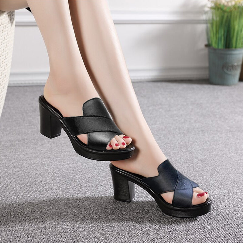 Minki | Open Toe Block Heel Sandals
