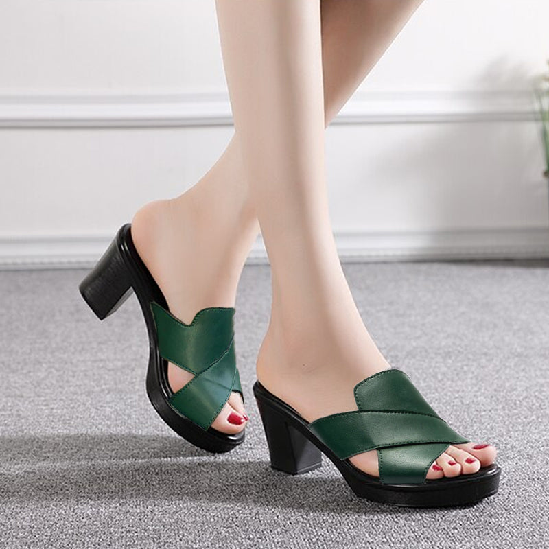 Minki | Open Toe Block Heel Sandals