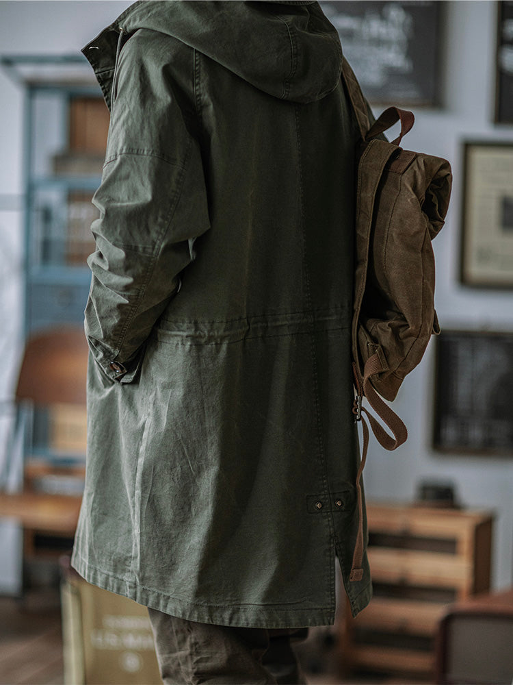 Engelbert | Hooded Longline Drawstring Parka Jacket