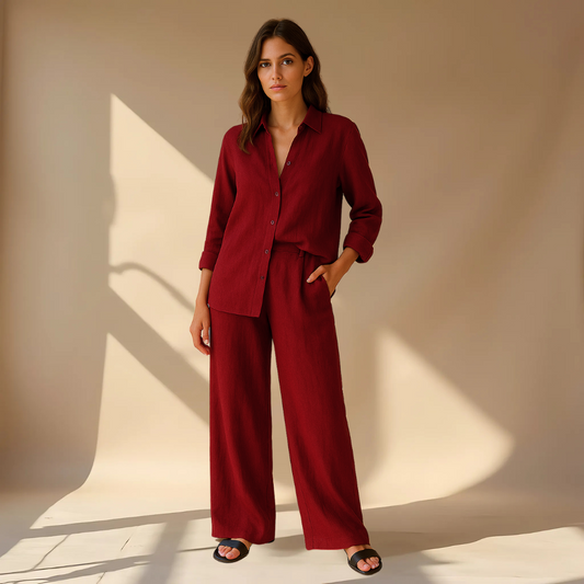 Ashleigh | Wide Leg Shirt and Pants Set