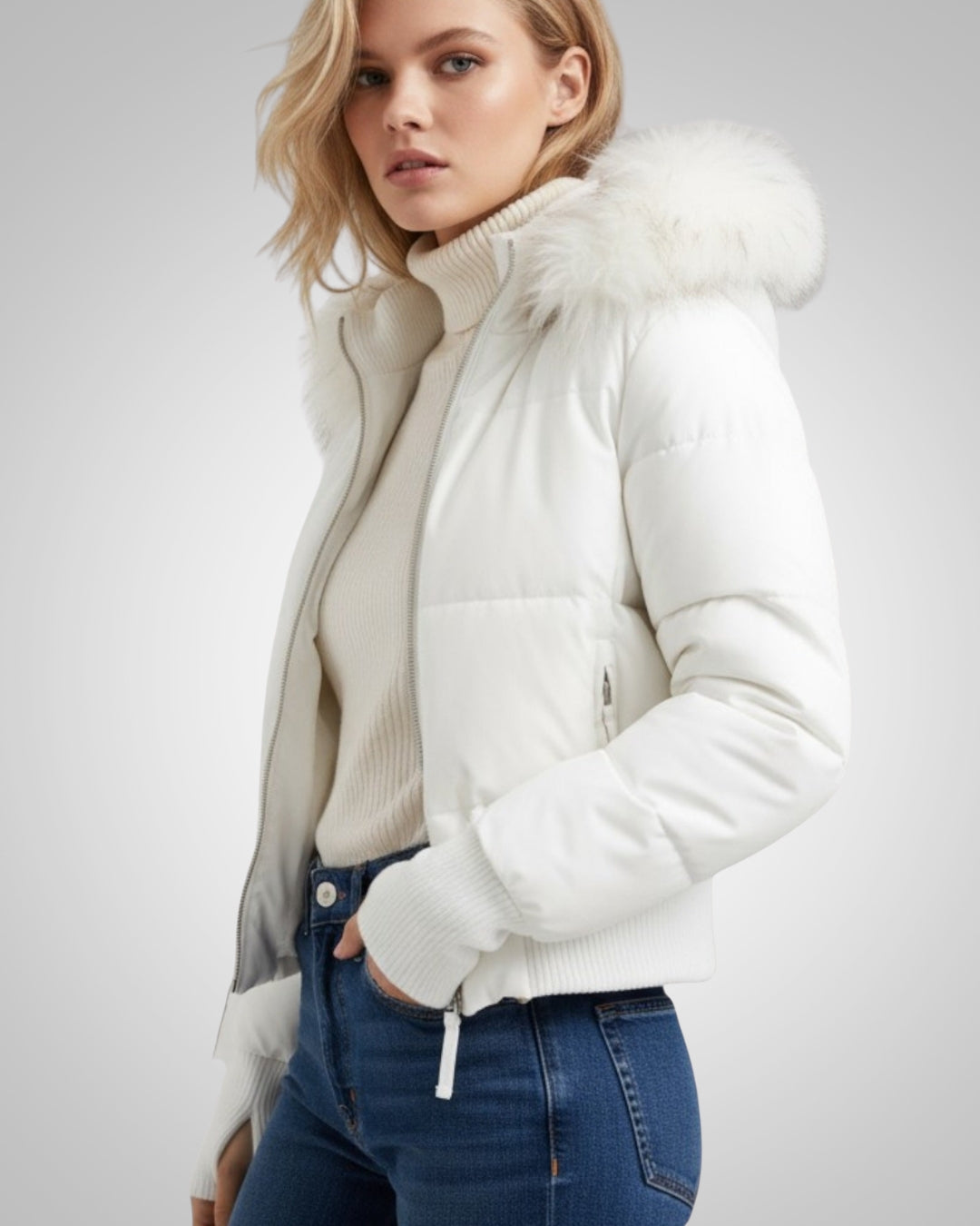 Isabel | Puffer Jacket with Faux Fur Hood