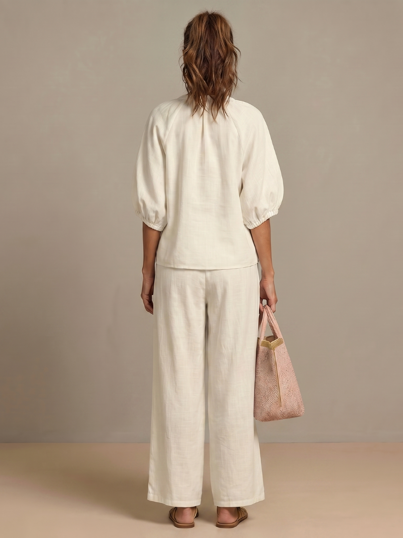 Sharina | Zip Front Wide Leg Pant Set
