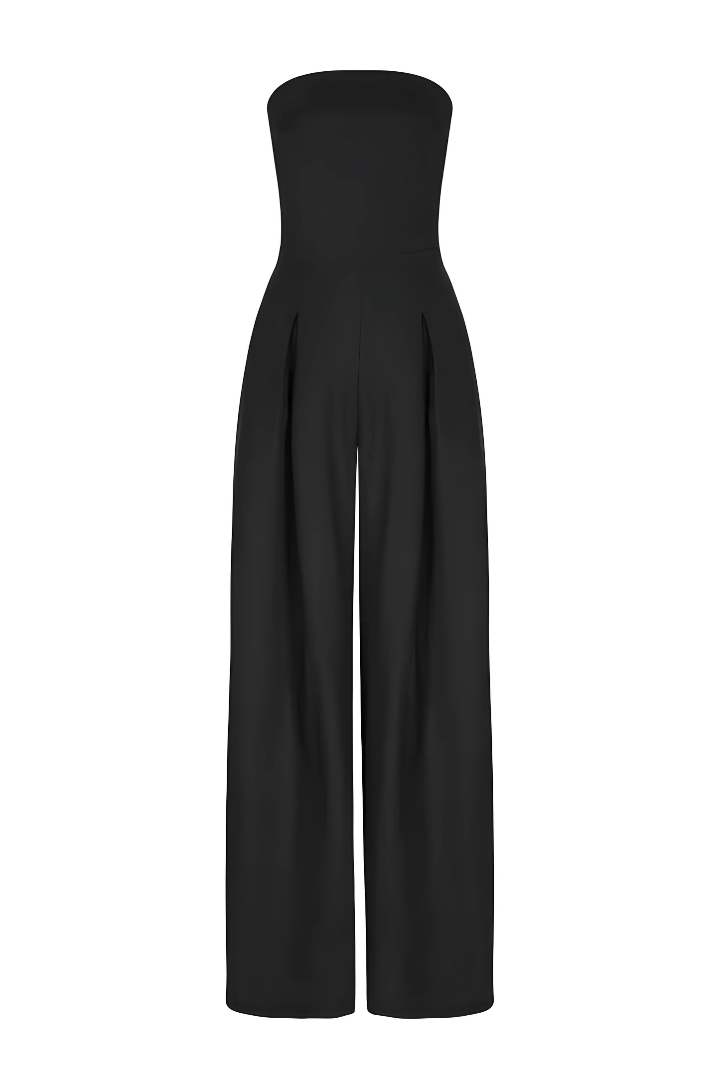 Meredith | Strapless Wide Leg Pleated Jumpsuit