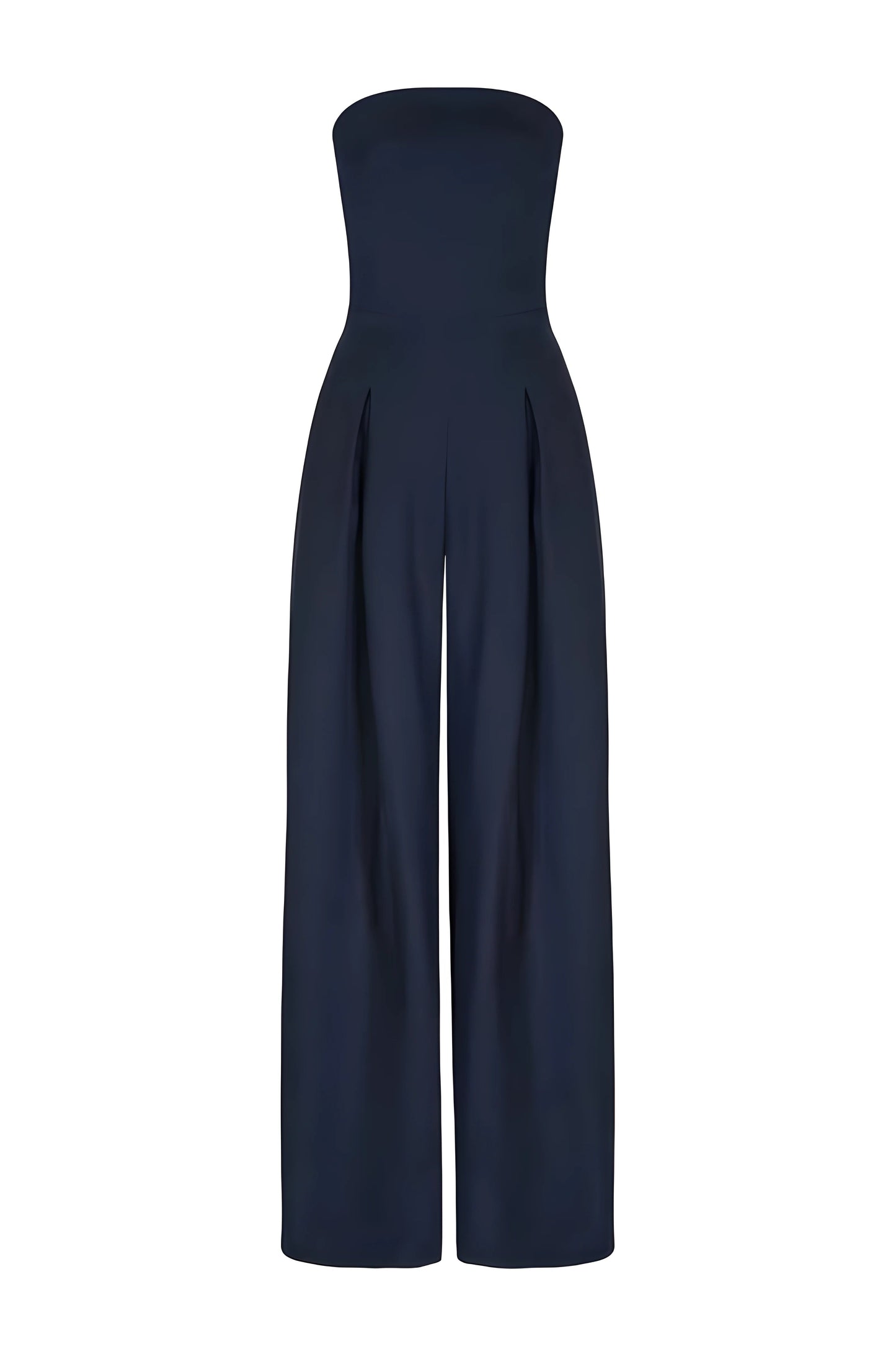 Meredith | Strapless Wide Leg Pleated Jumpsuit