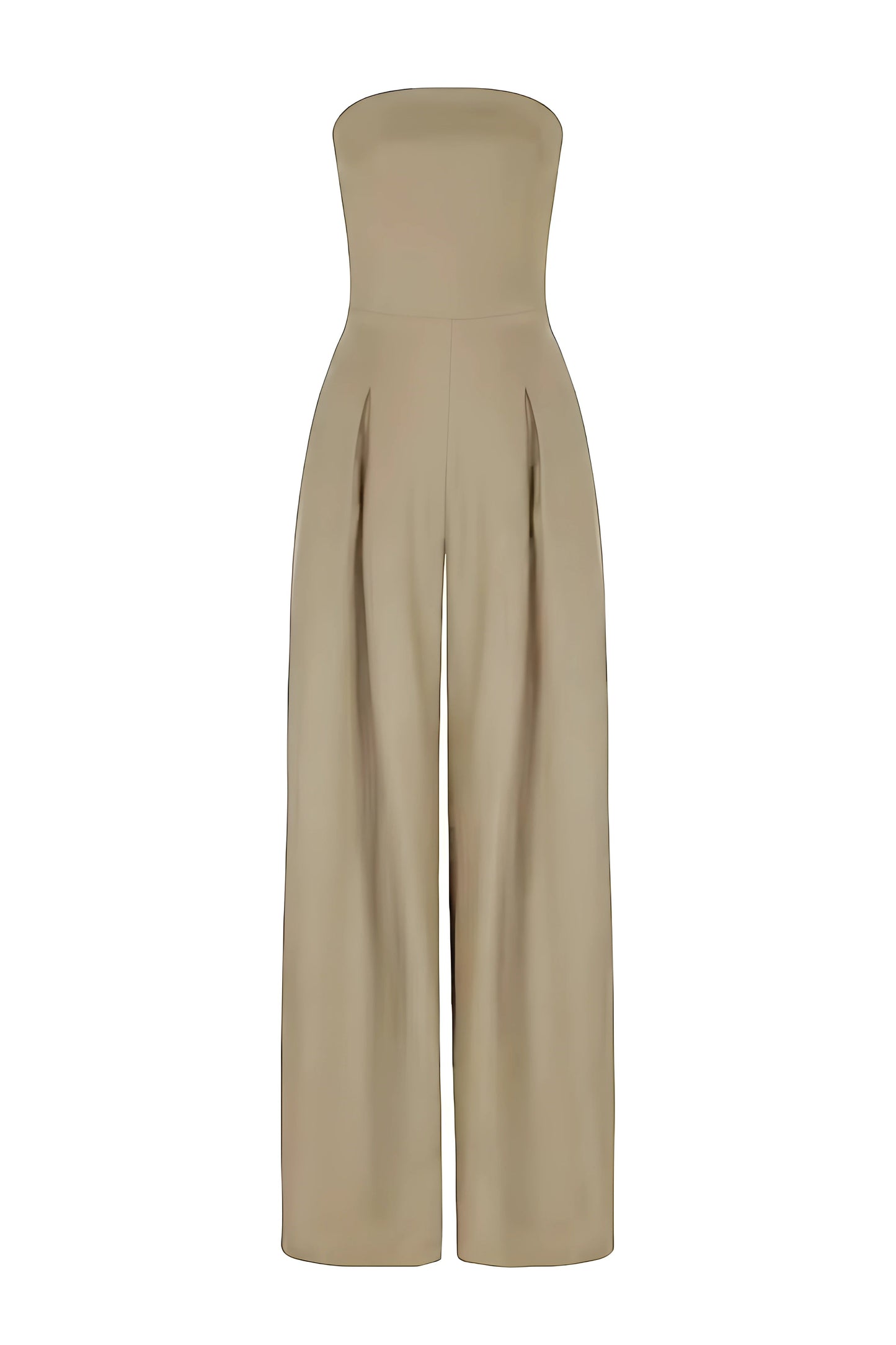 Meredith | Strapless Wide Leg Pleated Jumpsuit