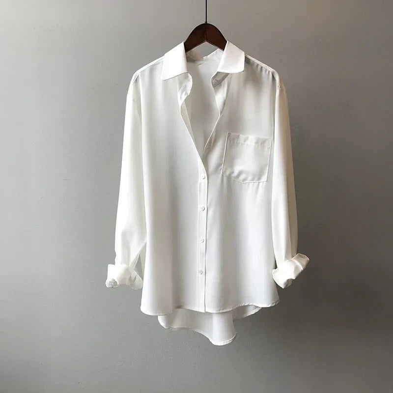 Nathan | Contrast Collar Relaxed Button Front Shirt