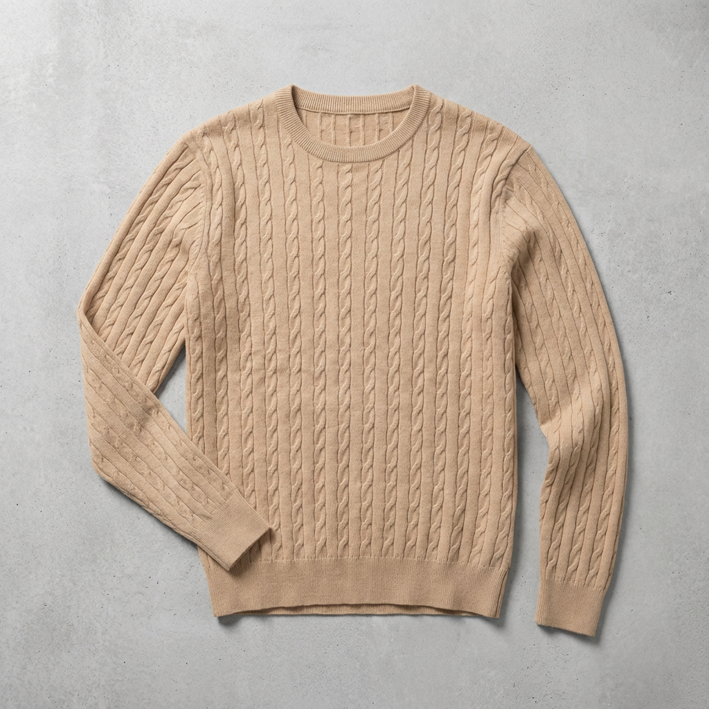 Adolf | Sweater With Cable Knit and Crew Neck