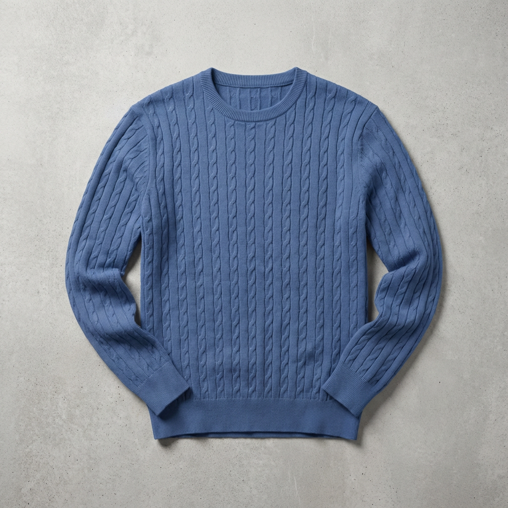 Adolf | Sweater With Cable Knit and Crew Neck