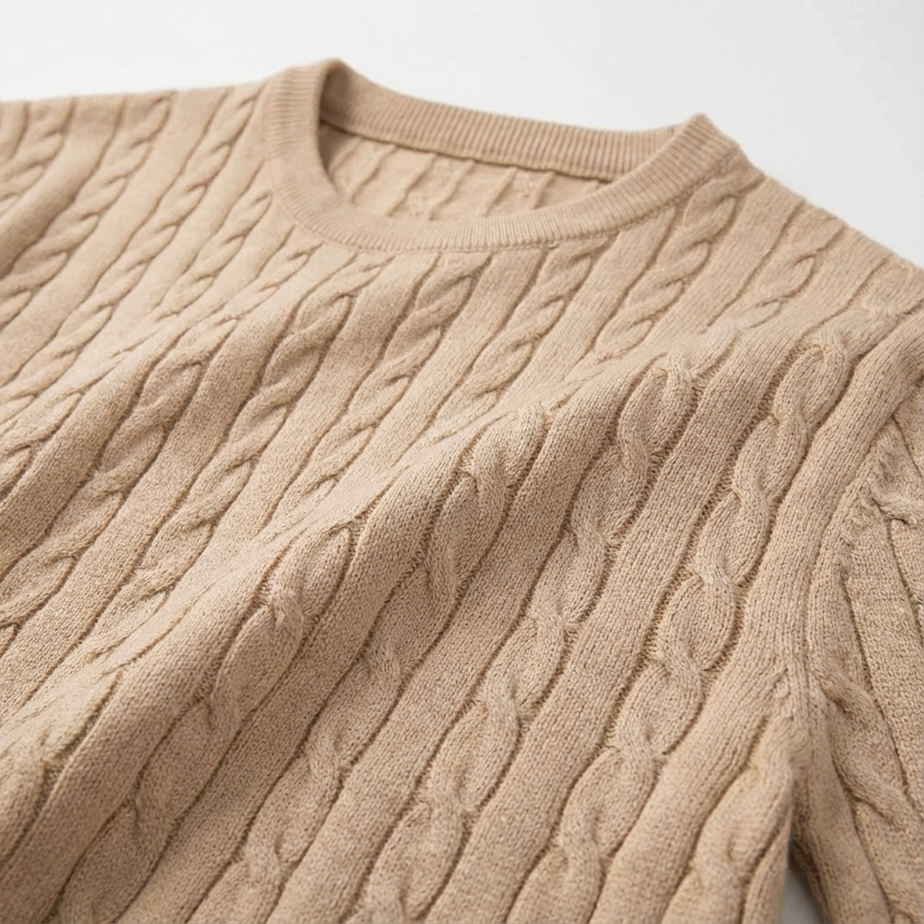 Adolf | Sweater With Cable Knit and Crew Neck