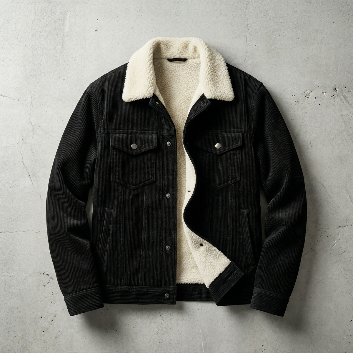 Jochen | Jacket With Corduroy Texture and Plush Collar