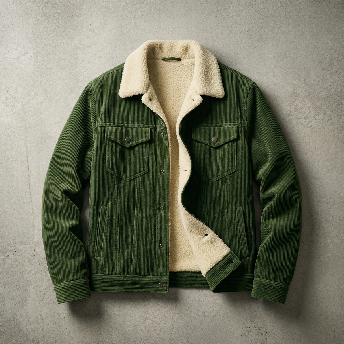 Jochen | Jacket With Corduroy Texture and Plush Collar