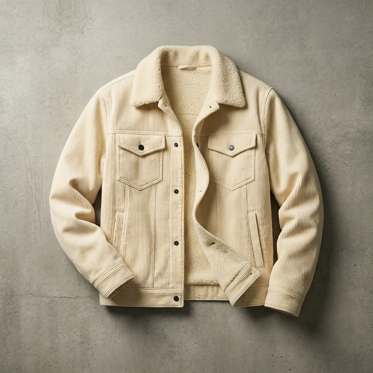 Jochen | Jacket With Corduroy Texture and Plush Collar