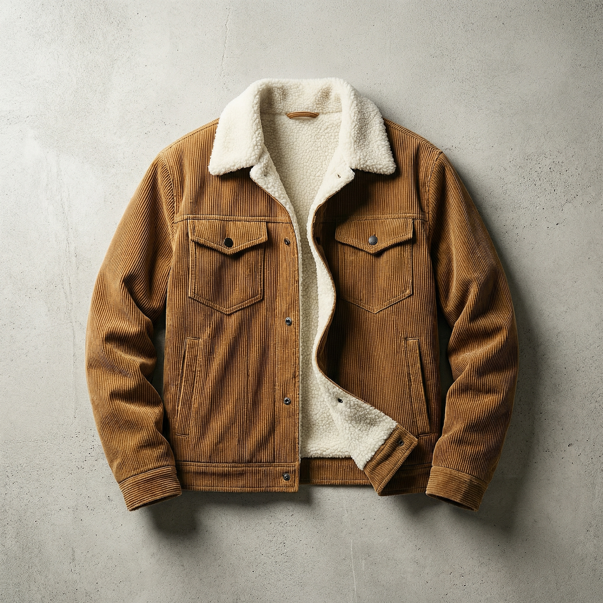 Jochen | Jacket With Corduroy Texture and Plush Collar