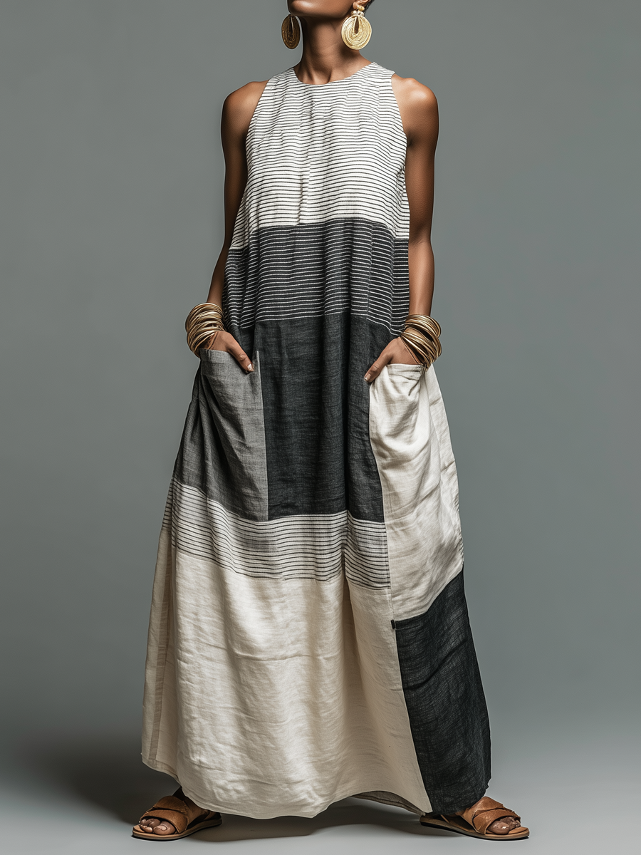 Jynnie | Color Block Sleeveless Maxi Dress