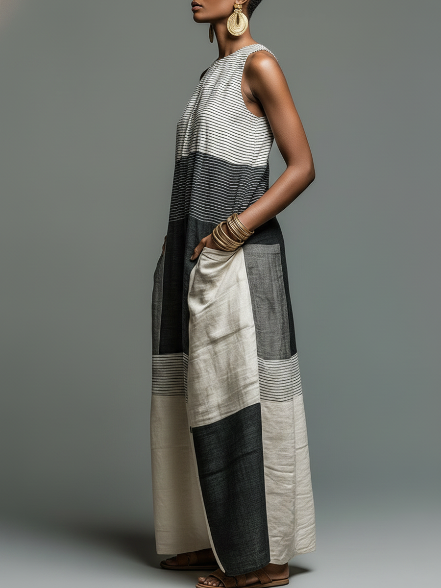 Jynnie | Color Block Sleeveless Maxi Dress