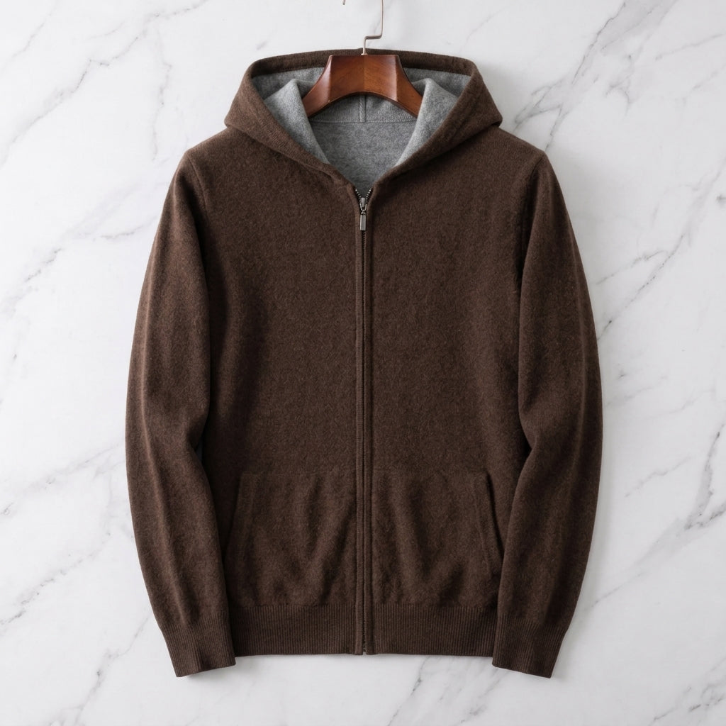 Delfina | Hoodie With Contrast Interior and Ribbed Trim