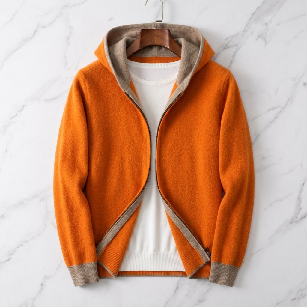 Delfina | Hoodie With Contrast Interior and Ribbed Trim