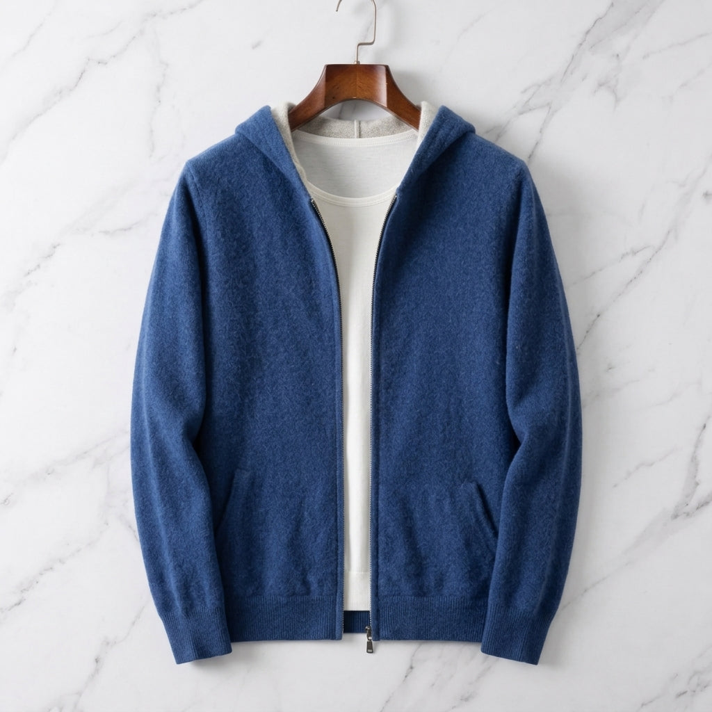 Delfina | Hoodie With Contrast Interior and Ribbed Trim