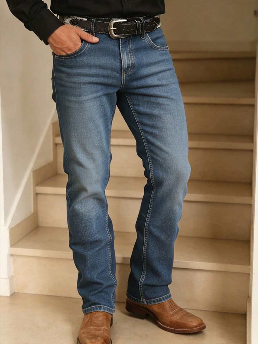 Nicholas | Jeans with Straight Legs and Faded Wash