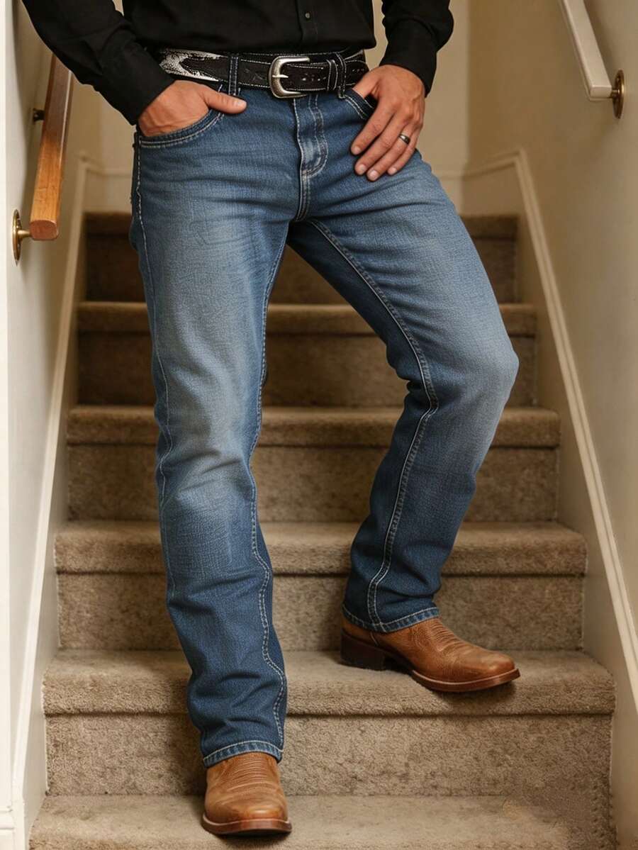 Nicholas | Jeans with Straight Legs and Faded Wash