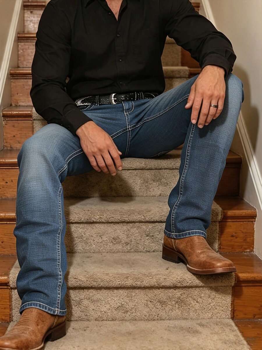 Nicholas | Jeans with Straight Legs and Faded Wash
