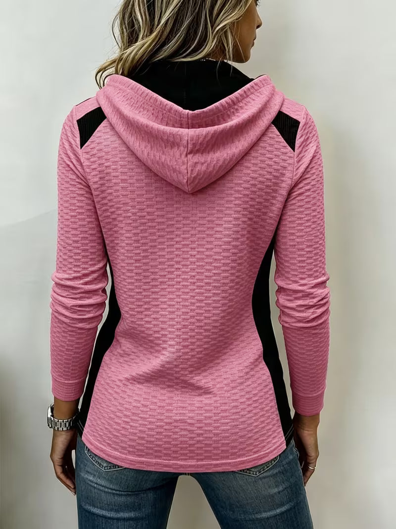 Kalisita | Textured Colorblock Hooded Top