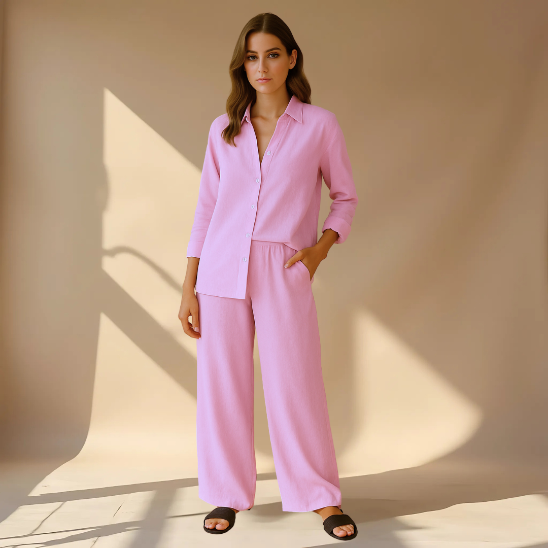 Ashleigh | Wide Leg Shirt and Pants Set