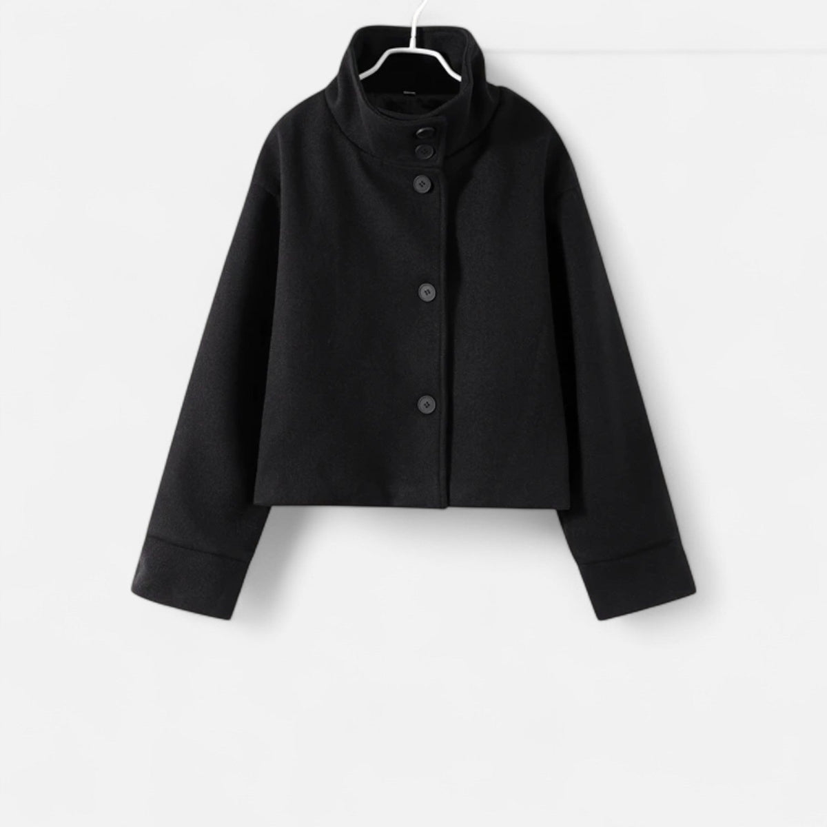 Eveliya | Chic Structured Short Coat with Double Buttons