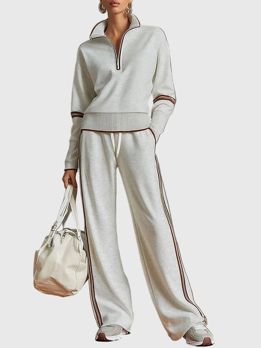 Minrada | Women’s Zip Neck Lounge Knit Set