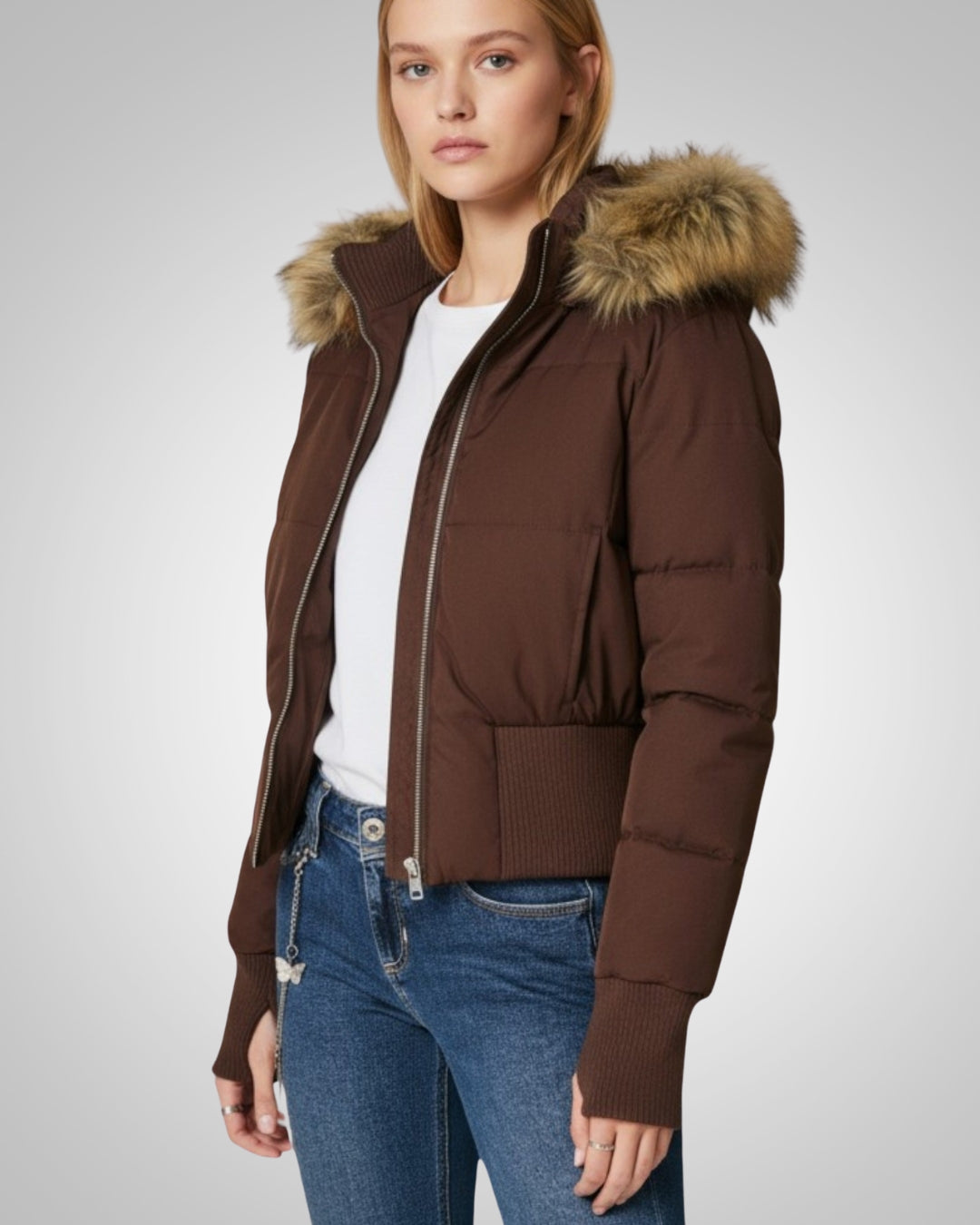 Isabel | Puffer Jacket with Faux Fur Hood
