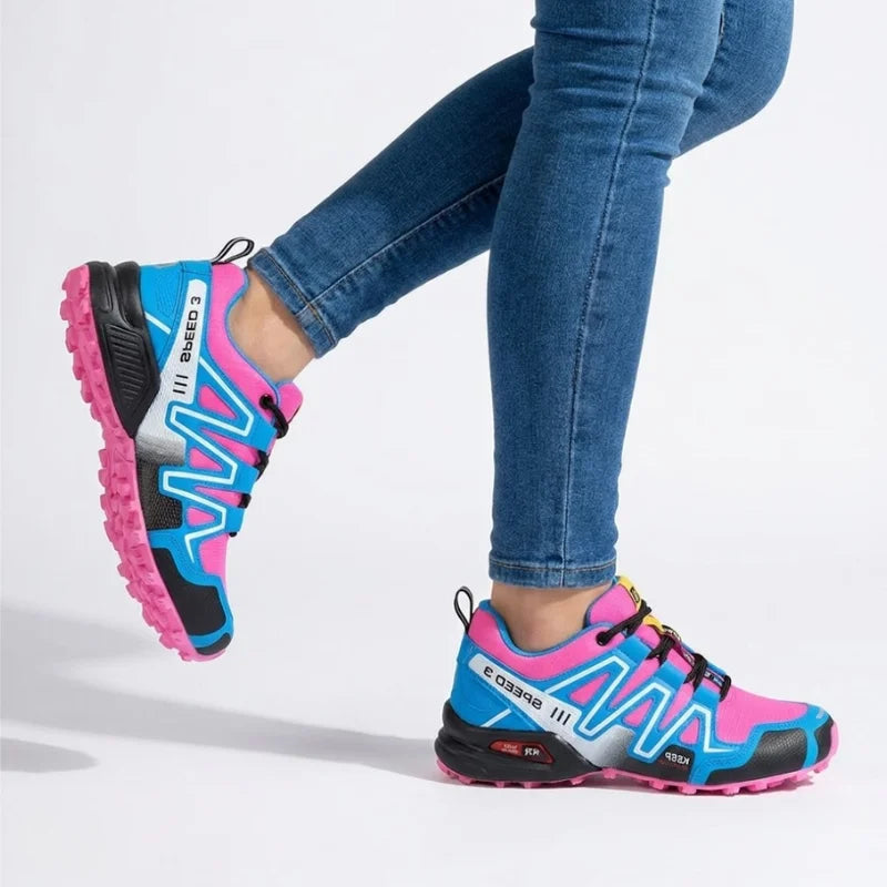 Elsie | Trail Sneakers With Colorblock Lace-Up Panels