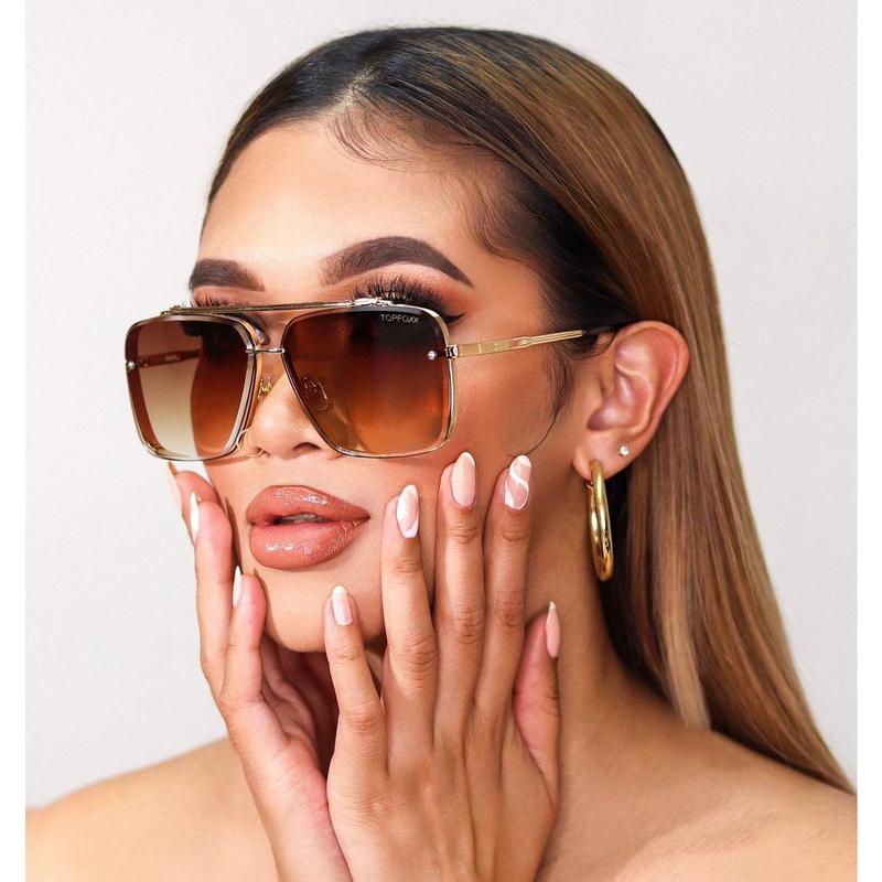 RayForge - Square Aviator Gradient Lens Metal Sunglasses