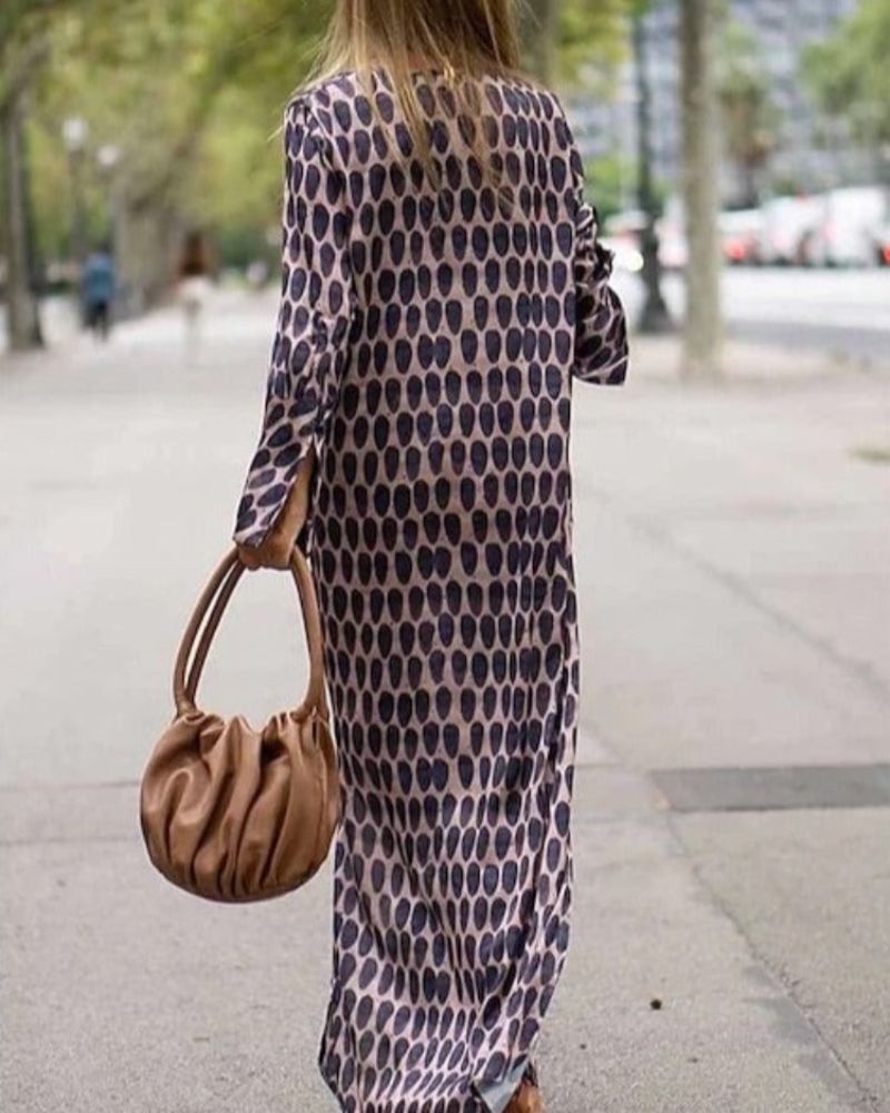 Rivka | Flowy Printed Long Sleeve Maxi Dress