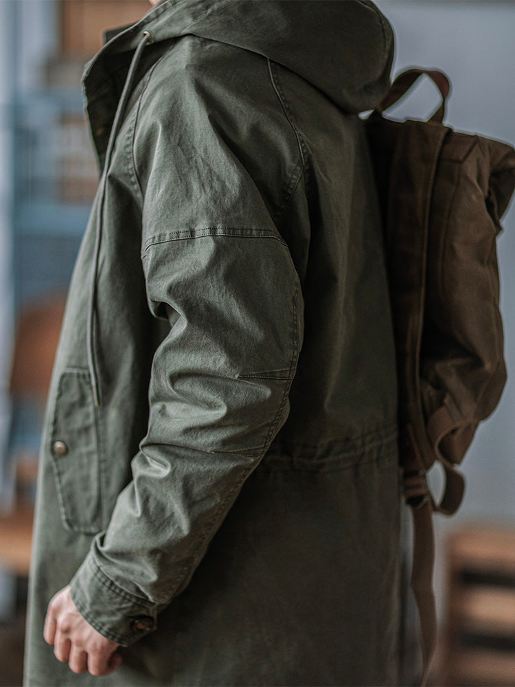 Engelbert | Hooded Longline Drawstring Parka Jacket