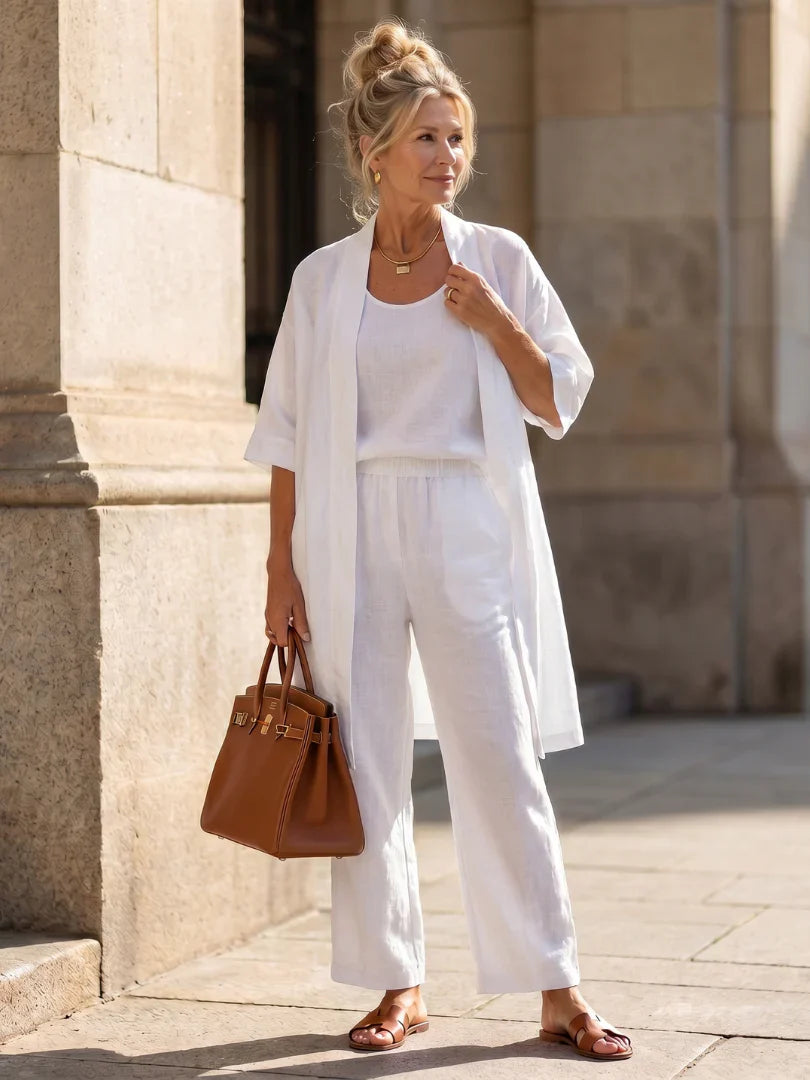 Amberley | Pant Set With Long Open Layer