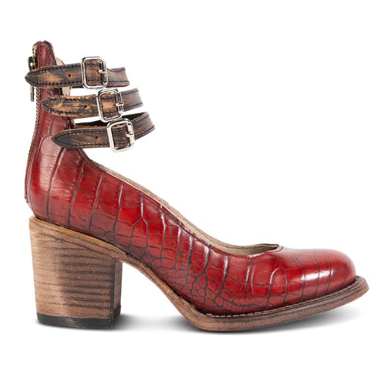 Steffie – Wooden Block Heel Ankle Strap Pumps