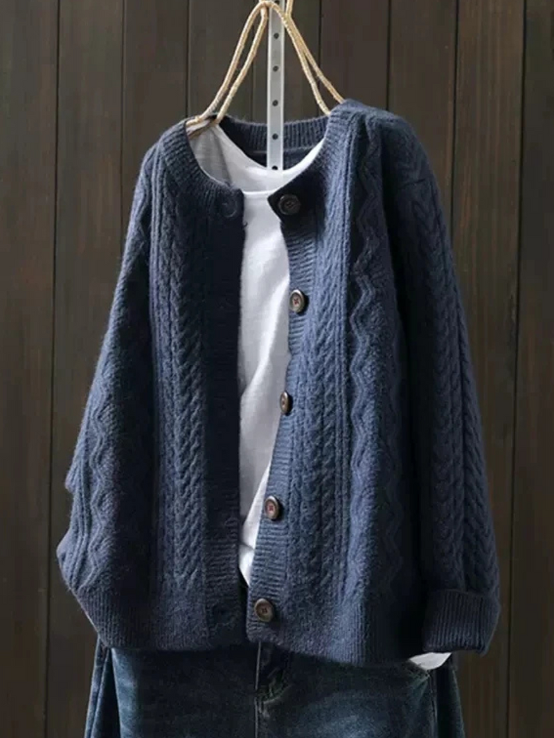 Naiomi | Cable Knit Button Front Cardigan