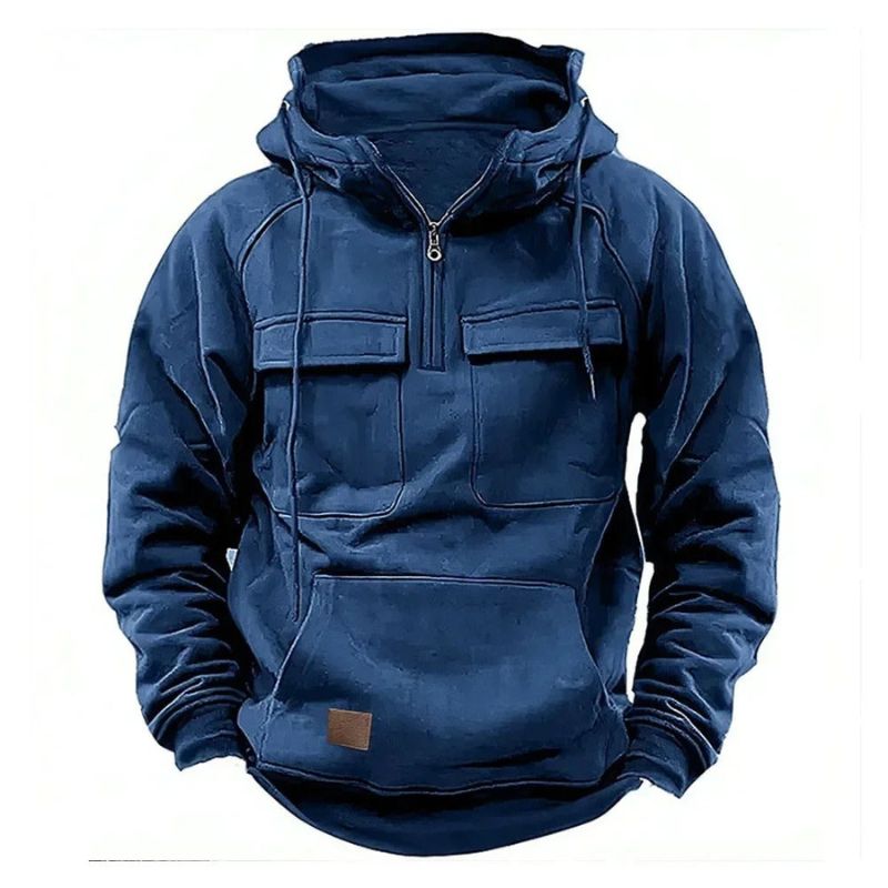 Seligmann | Quarter Zip Hooded Utility Pocket Hoodie