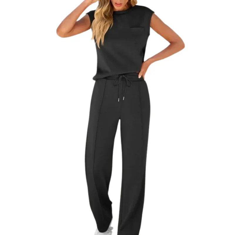 Pestana | Sleeveless Top Wide Leg Pants Set
