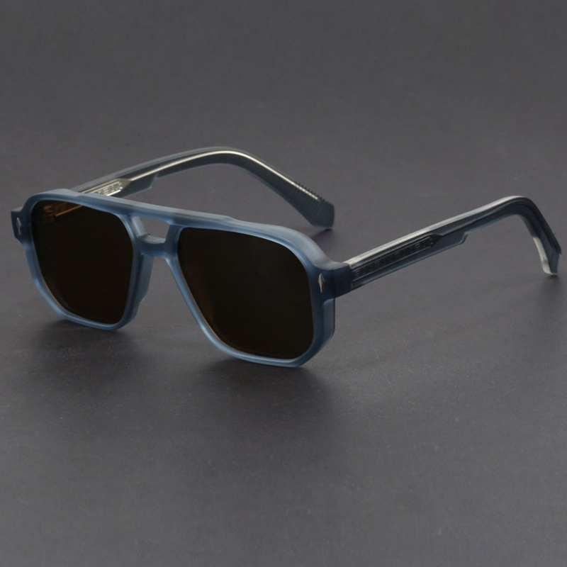 Kieran - Square Frame Blue Dark Lens Sunglasses
