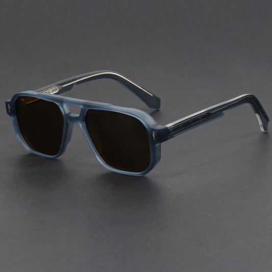 Kieran - Square Frame Blue Dark Lens Sunglasses