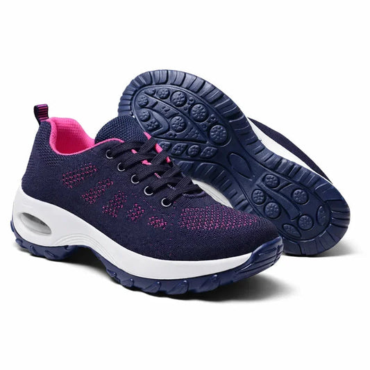 Winnie | Knit Lace-Up Platform Walking Sneakers