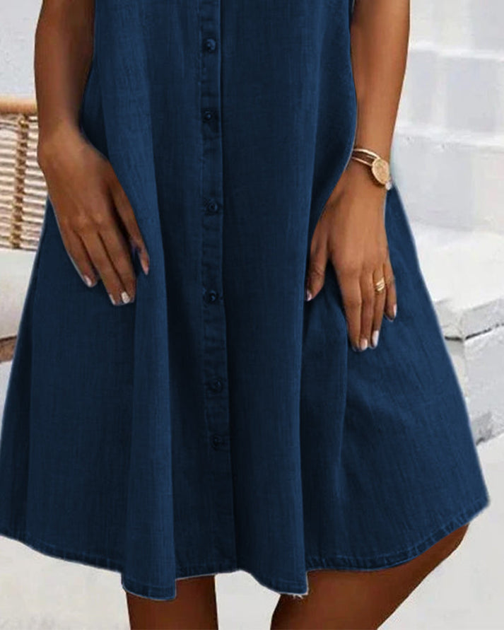 Sveta | Shirt Dress Short Sleeve Denim-Style