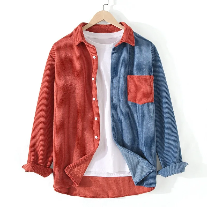Geraldus | Shirt Long-Sleeve Paneled Corduroy Button Front