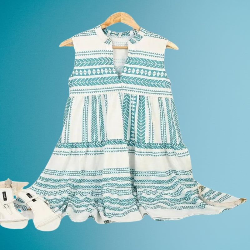Lylah | Sleeveless Printed V-Neck Summer Dress