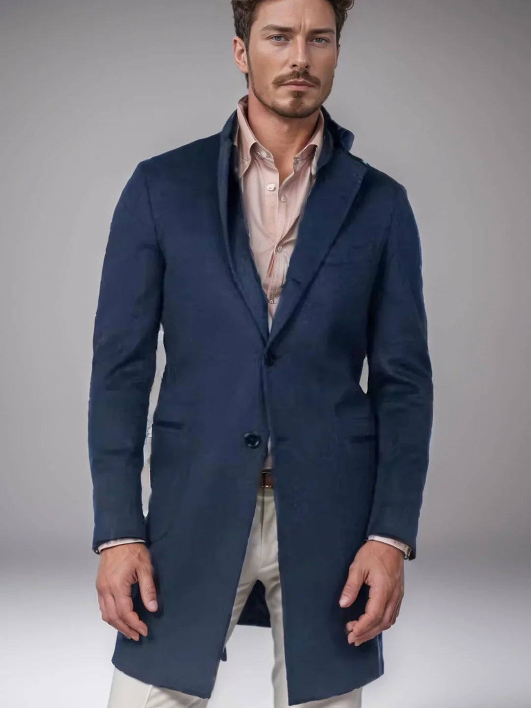 James | Overcoat with Notched Lapels and Buttons