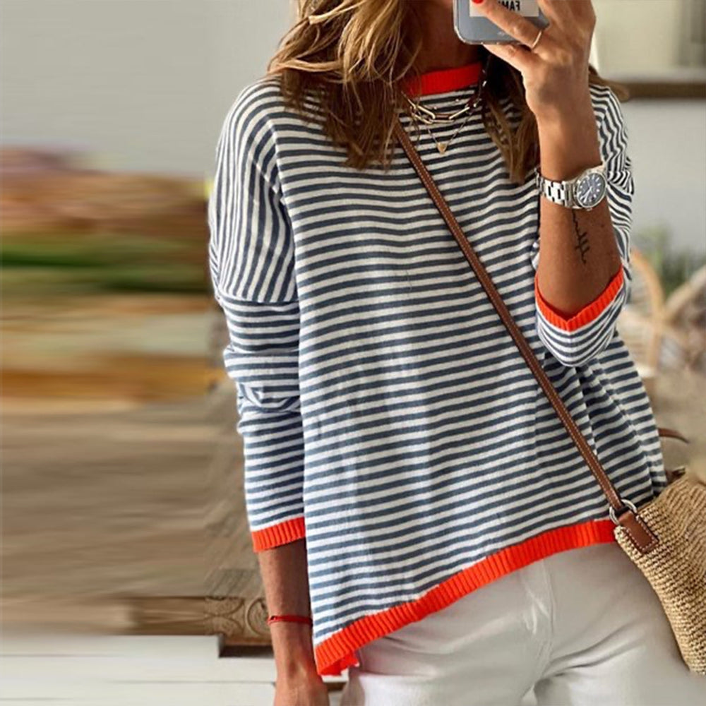 Lyzza | Top Striped Long Sleeve Relaxed Fit