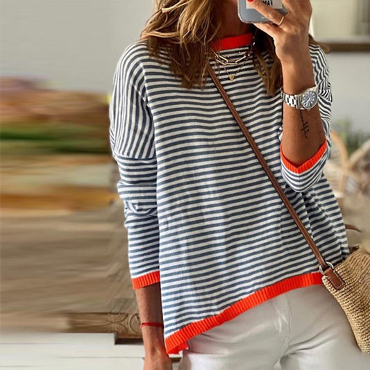 Lyzza | Top Striped Long Sleeve Relaxed Fit