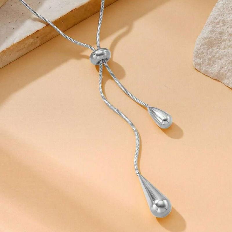 Sillyna | Necklace with Adjustable Double Teardrop Pendants