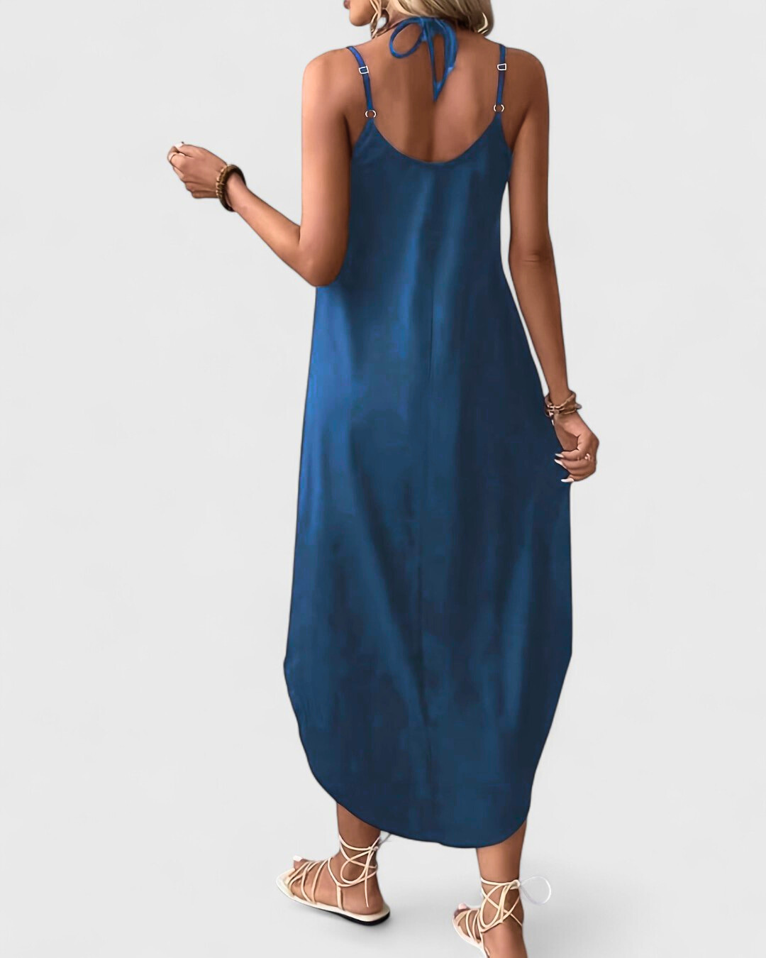 Tracie | Midi Dress V Neck Side Slit
